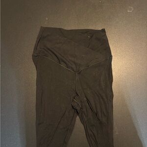 Black High-Waisted Cross Leggings